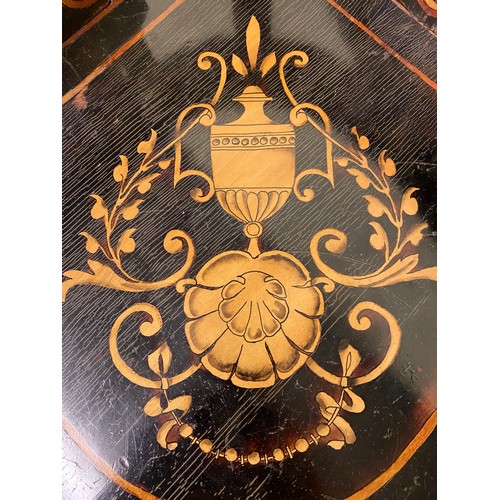 163 - EDWARDIAN MARQUETRY DECORATED CORNER CHAIR