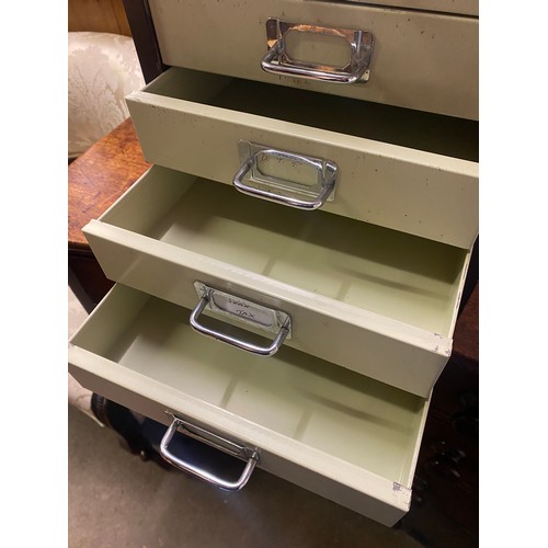 113 - TWO TONE METAL FIVE DRAWER INDEX FILING CHEST