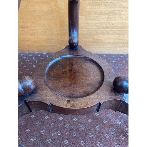 156 - MID 18TH CENTURY STYLE TRIFORM WASH BASIN STAND WITH LATER WASH BOWL