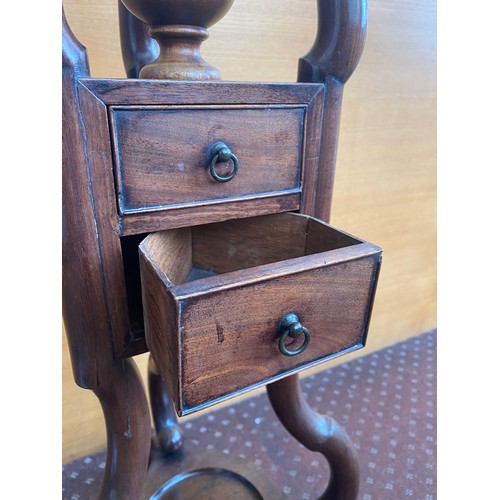 156 - MID 18TH CENTURY STYLE TRIFORM WASH BASIN STAND WITH LATER WASH BOWL