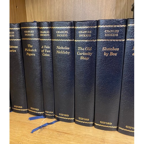 185 - OXFORD LIBRARY OF BLUE BOUND CHARLES DICKENS NOVELS AND BOSWELLS JOURNALS