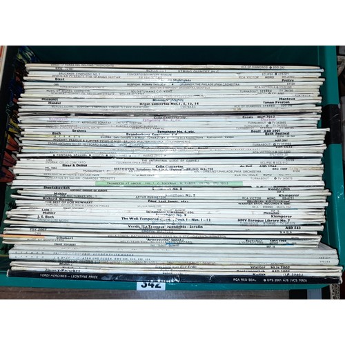 342 - TWO CARTONS OF VINYL LPS MAINLY CLASSICAL AND MUSICALS