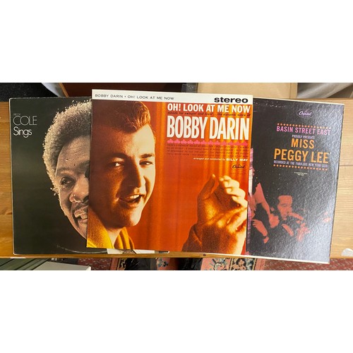 272 - BOX OF VINYL LP RECORDS MALE AND FEMALE VOCALISTS - BILLIE HOLIDAY, BOBBY DARIN, ETC