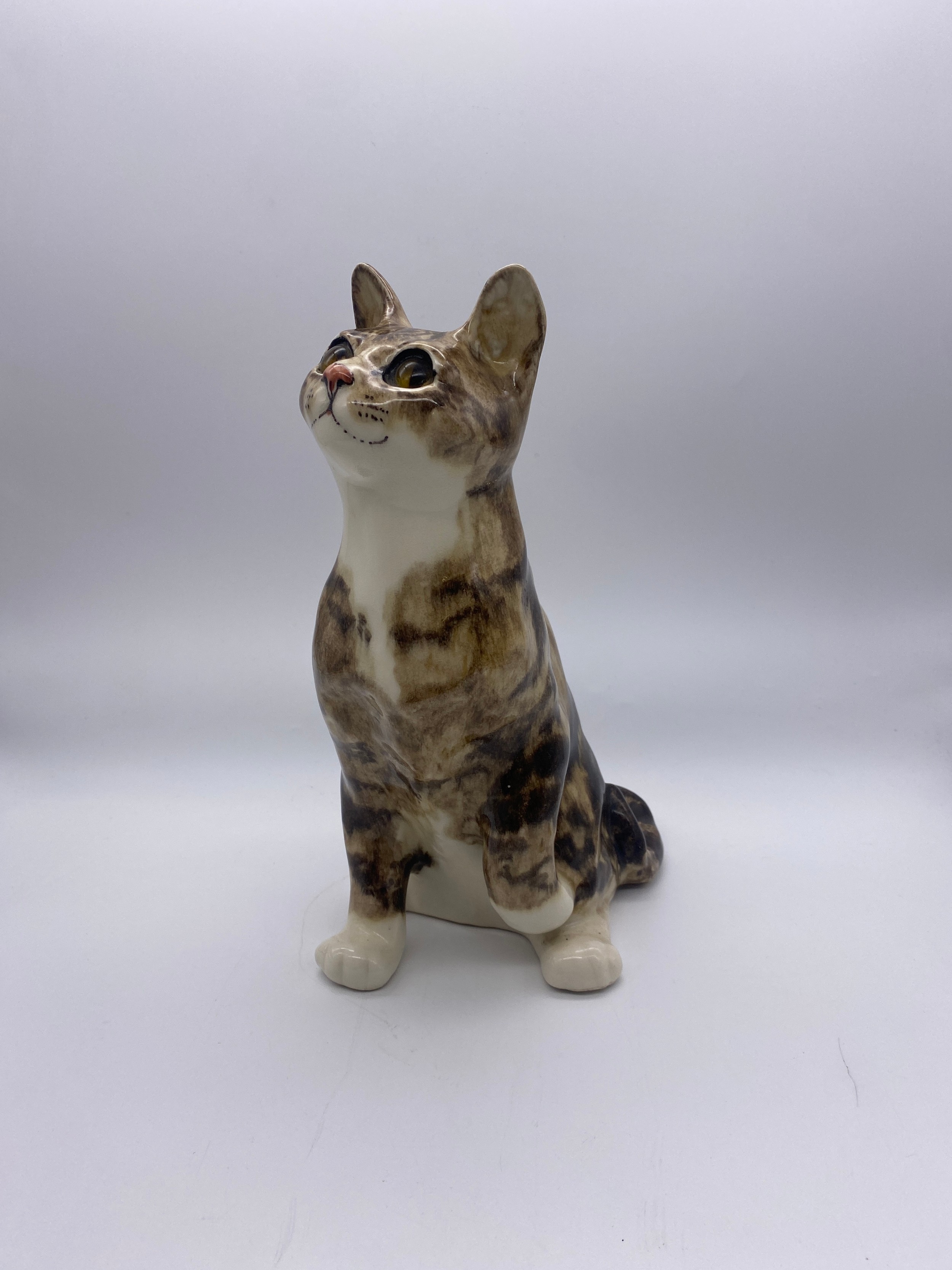 WINSTANLEY NUMBER 5 SEATED POTTERY CAT FIGURE