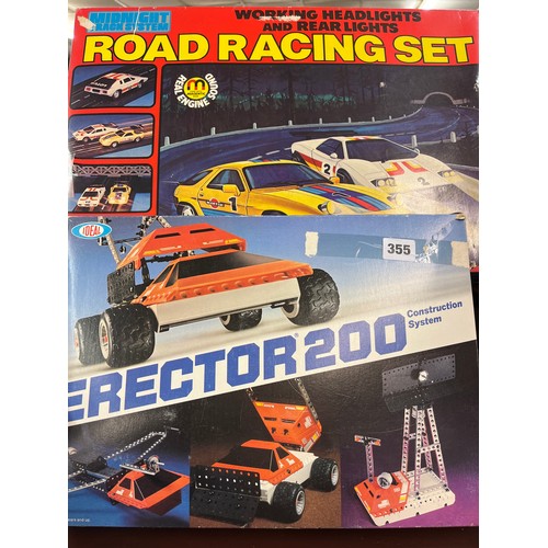 355 - ROAD RACING SET, AND ERECTOR 200 CONSTRUCTION SYSTEM