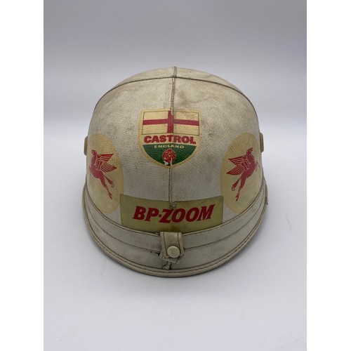 563 - VINTAGE THE CORKER CRASH HELMET WITH APPLIQUÉS