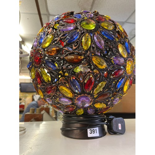 391 - MULTI COLOURED GLOBULAR DECORATIVE LAMP