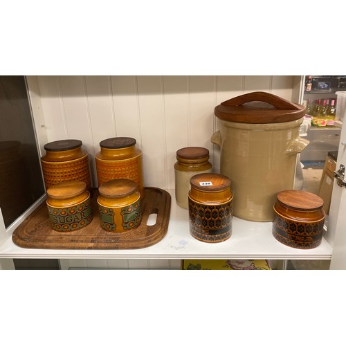 338 - HORNSEA BRONTE AND HEIRLOOM POTTERY STORAGE CANISTERS