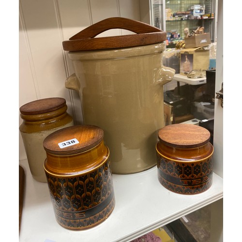 338 - HORNSEA BRONTE AND HEIRLOOM POTTERY STORAGE CANISTERS