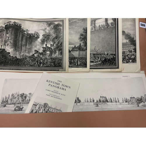 589 - FOLDER FACSIMILE PRINTS THE KENTISH TOWN PANORAMA PUBLISHED BY TOPOGRAPHIC SOCIETY IN 1986 AND SELEC... 