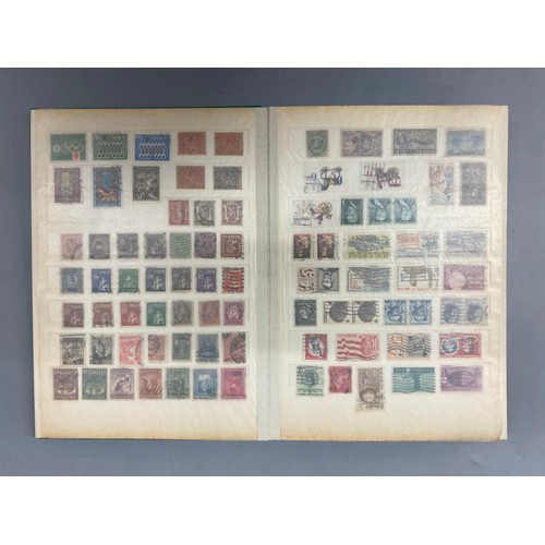 415 - THREE POSTAGE STAMP ALBUMS - POLAND, SPAIN, PORTUGAL AND USA