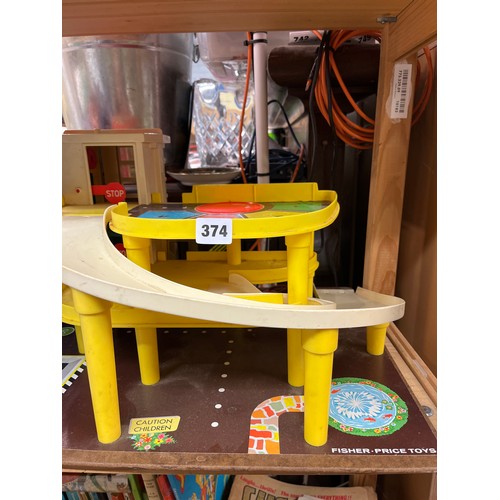 374 - CHILDRENS FISHER PRICE MULTI STORY CAR PARK GARAGE