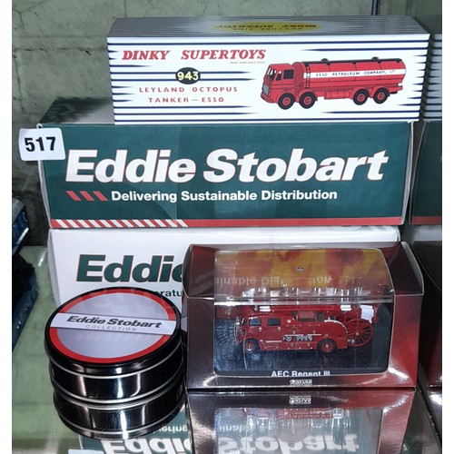 517 - EDDIE STOBART 176 SCALE DIECAST MODEL WAGONS, DINKY SUPER TOY REPRODUCTION 943 TANKER AND AEC REGION... 