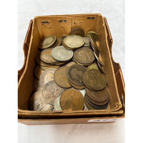 474 - BOX OF GB PRE DECIMAL SILVER AND BRONZE COINS