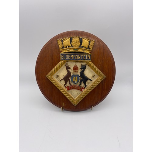 574 - BLOEMFONTEIN ARMORIAL CAST PLAQUE