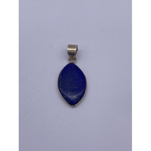 422A - SELECTION OF SILVER AND WHITE METAL SET LAPIS JEWELLERY INC. EARRINGS, BROOCH, PENDANT AND RINGS