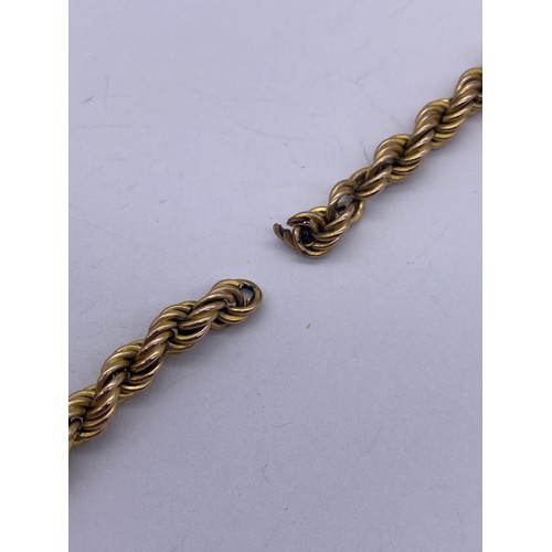 451 - 9CT GOLD ROPE TWIST CHAIN A/F 10.8G APPROX