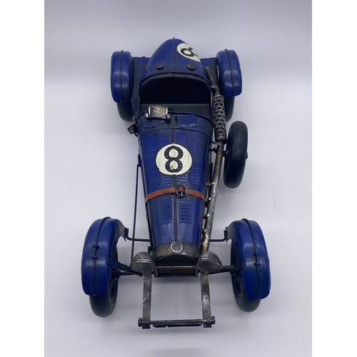 556 - TIN PLATE DECORATIVE VINTAGE RACING CAR MODEL