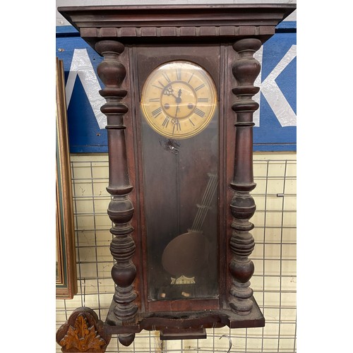 180 - 19TH CENTURY VIENNA TYPE PENDULUM WALL CLOCK