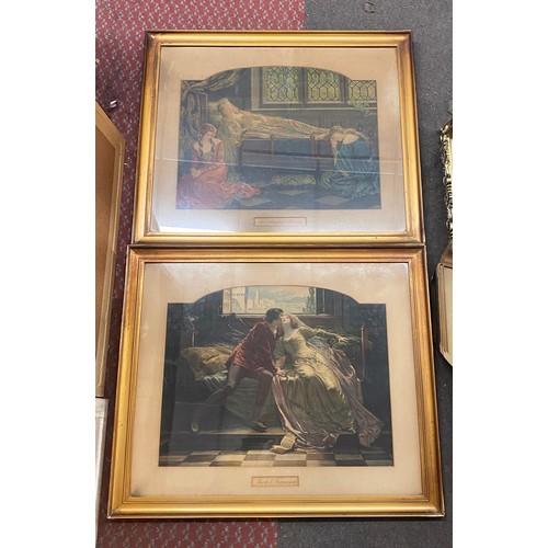 400D - PAIR OF EDWARDIAN LITHOGRAPHIC PRINTS FRAMED AND GLAZED