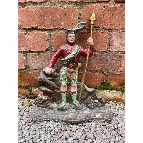 336 - CAST IRON SCOTTISH HIGHLANDER DOOR STOP