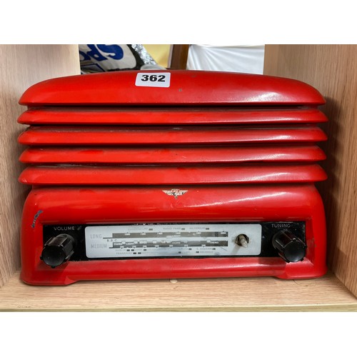 362 - VINTAGE RED MAINS RADIO