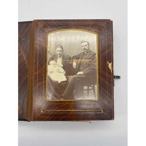 473 - LEATHER EMBOSSED BOUND PHOTOGRAPHIC PORTRAIT ALBUM CIRCA 1890-1910