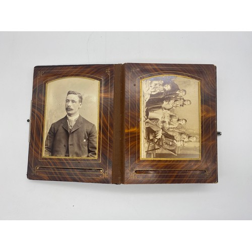 473 - LEATHER EMBOSSED BOUND PHOTOGRAPHIC PORTRAIT ALBUM CIRCA 1890-1910