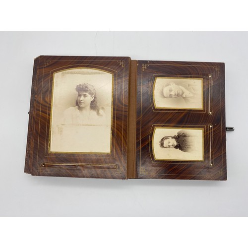 473 - LEATHER EMBOSSED BOUND PHOTOGRAPHIC PORTRAIT ALBUM CIRCA 1890-1910