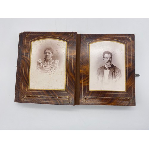 473 - LEATHER EMBOSSED BOUND PHOTOGRAPHIC PORTRAIT ALBUM CIRCA 1890-1910