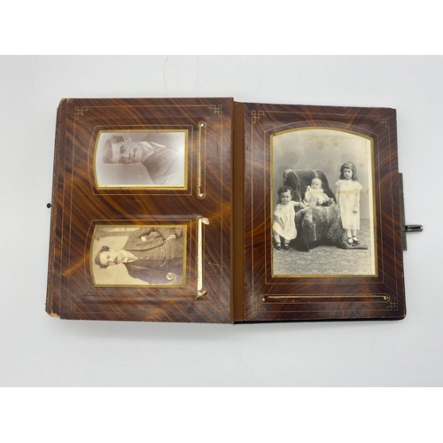 473 - LEATHER EMBOSSED BOUND PHOTOGRAPHIC PORTRAIT ALBUM CIRCA 1890-1910