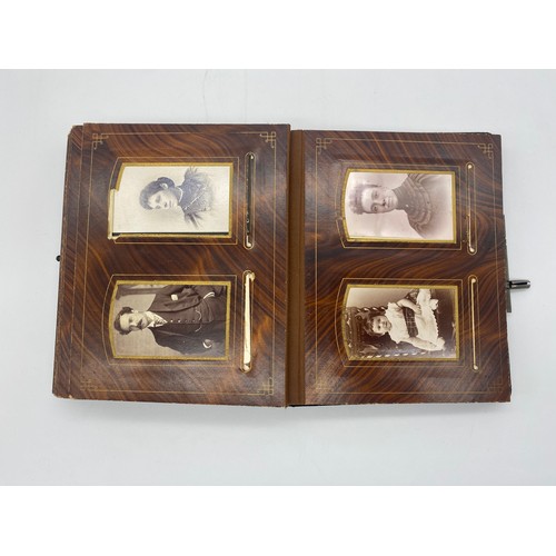 473 - LEATHER EMBOSSED BOUND PHOTOGRAPHIC PORTRAIT ALBUM CIRCA 1890-1910