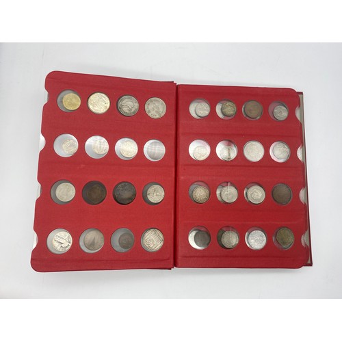 408 - COIN LIBRARY CONTAINING GB PRE DECIMAL COINS - FRENCH AND OTHER COUNTRIES, GB SIXPENCE