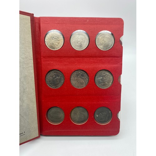 407 - COIN LIBRARY BINDER CONTAINING GB COMMEMORATIVE CROWNS, COMMONWEALTH NEW ZEALAND DOLLARS, PRE DECIMA... 