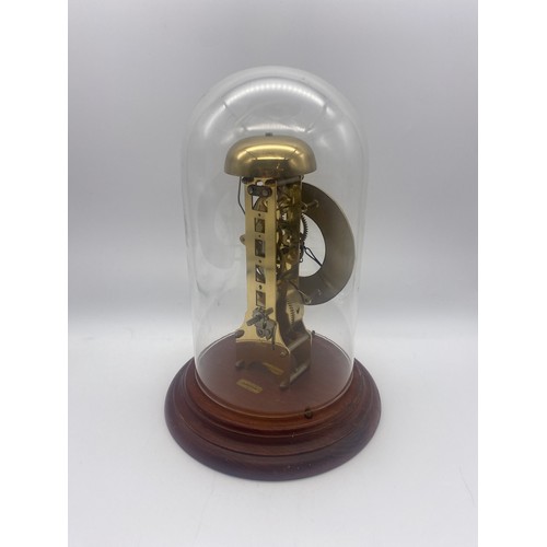 501 - HERMLE SKELETON CLOCK UNDER GLASS DOME