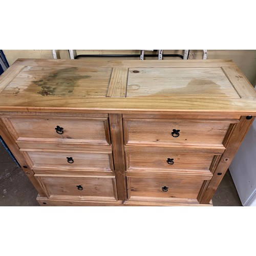 137 - COLONIAL PINE SIX DRAWER DRAWER CHEST