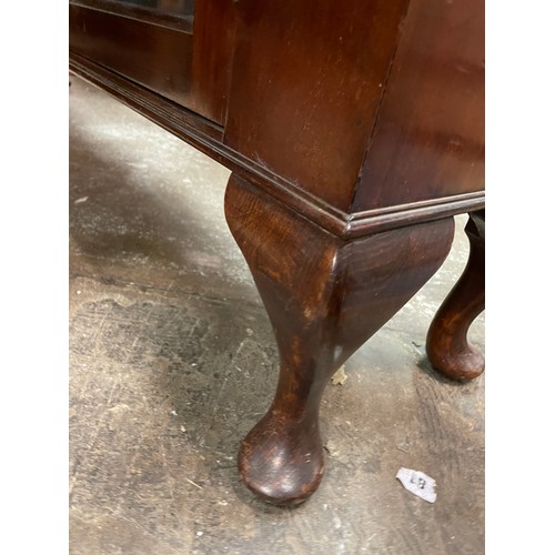 139 - MAHOGANY GLAZED CABINET ON BALL AND CLAW LEGS