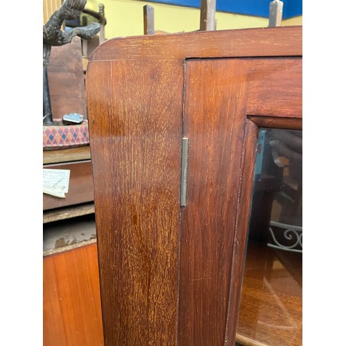 139 - MAHOGANY GLAZED CABINET ON BALL AND CLAW LEGS