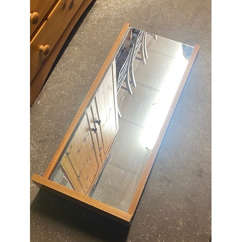 197 - TEAK SHELF WALL MIRROR