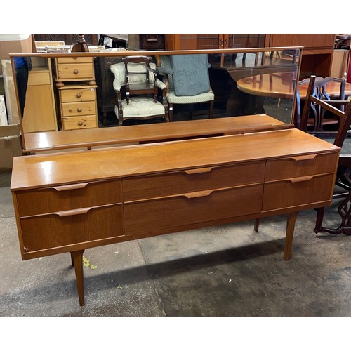 173 - 1970S TEAK SCHREIBER SIX DRAWER DRESSING TABLE