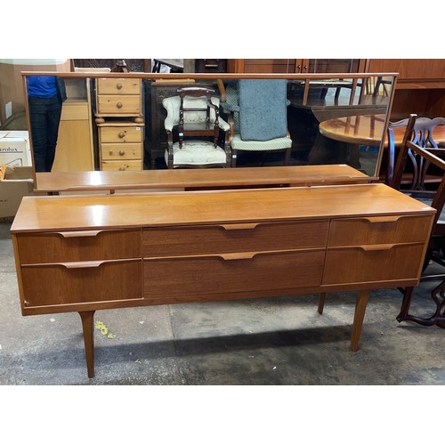 173 - 1970S TEAK SCHREIBER SIX DRAWER DRESSING TABLE