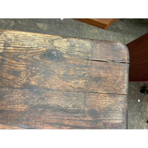 69 - 17TH CENTURY AND LATER OAK SIDE TABLE WITH SHALLOW DRAWER ON RING TURNED LEGS UNITED BY STRETCHERS, ... 