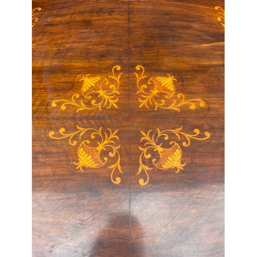 150 - VICTORIAN WALNUT MARQUETRY INLAID OVAL LOO TABLE