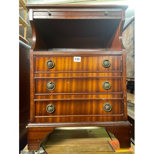 135 - MAHOGANY FAUX CHEST CUPBOARD WITH SLIDE