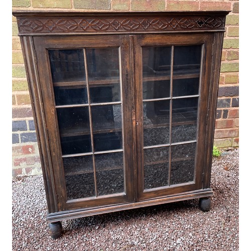 246 - OAK TWO DOOR GLAZED CABINET