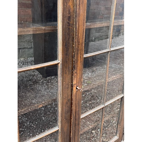 246 - OAK TWO DOOR GLAZED CABINET