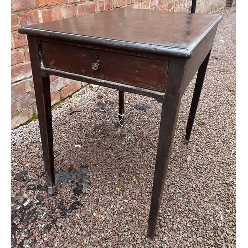 62 - 18TH CENTURY AND  LATER SIDE TABLE WITH SINGLE FRIEZE DRAWER