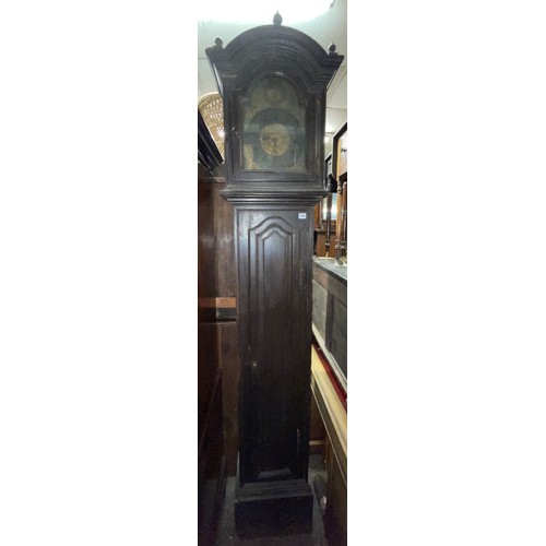 110 - 30 HOUR LONG CASE CLOCK THE ENGRAVED ARCH DIAL SIGNED PFACQUART 1777 ROMAN AND ARABIC NUMERALS AND A... 