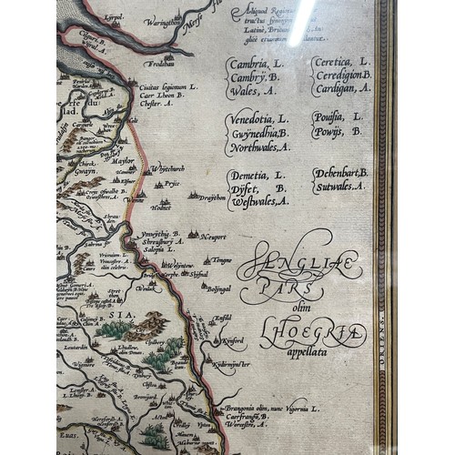 260 - ANTIQUARIAN MAP MODEL IMAGE OF WALES INCLUDING ITS COUNTIES ORIGINALLY CONTAINED IN THE 1595 EDITION... 