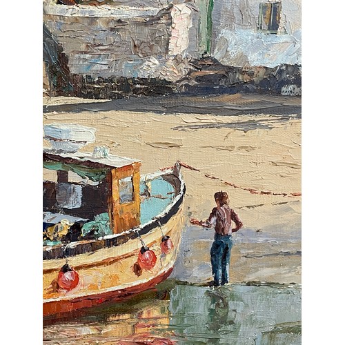 270 - NANCY BAILEY 'PEACEFUL CORNER AT ST IVES' OIL ON CANVAS 100CM X 50CM APPROX